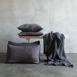 Grey Linen Cushion Cover Stone Washed