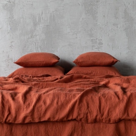 Brick Stone Washed Bed Linen Bed Set