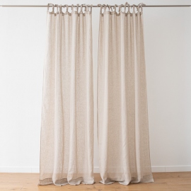Sheer Linen Curtain With Ties Natural Garza 