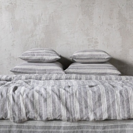 Graphite Washed Bed Linen Bed Set Jazz
