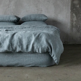 Balsam Green  Stone Washed Rhomb Bed Linen Duvet
