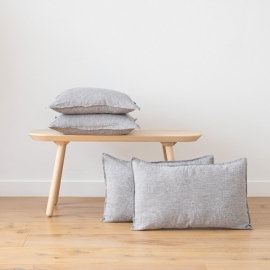Graphite Linen Cushion Cover Crushed Melange 