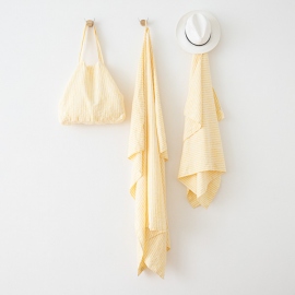 Linen Beach Towel Brittany Yellow