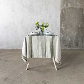 Linen Tablecloth Forest Green Natural Provance