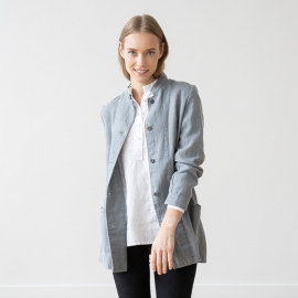 Cool Grey Linen Jacket Short Paolo