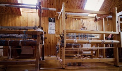 Three generations of the LinenMe family in their linen workshop