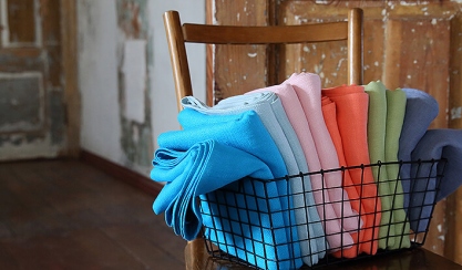 Traditional linen huckaback towel weave