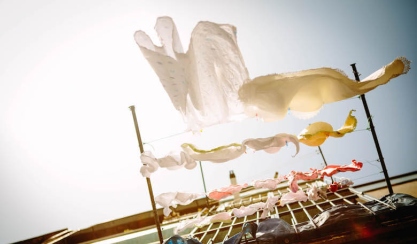 Linen clothing and home textiles cared for in summer